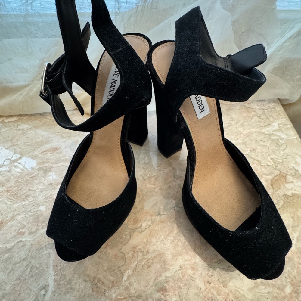 Steve Madden Black Platform Heels